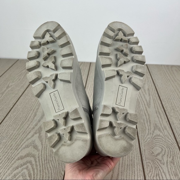 Franco Sarto Balin Lug Sole Ankle Short Booties 9.5M Aluminum Suede/fabric $139 - Picture 9 of 9